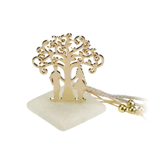 Μπομπονιέρα Γάμου Δέντρο Αγάπης Ζευγάρι σε Πέτρα  / 8904,  Υ 7,9cm Χ Π 6cm